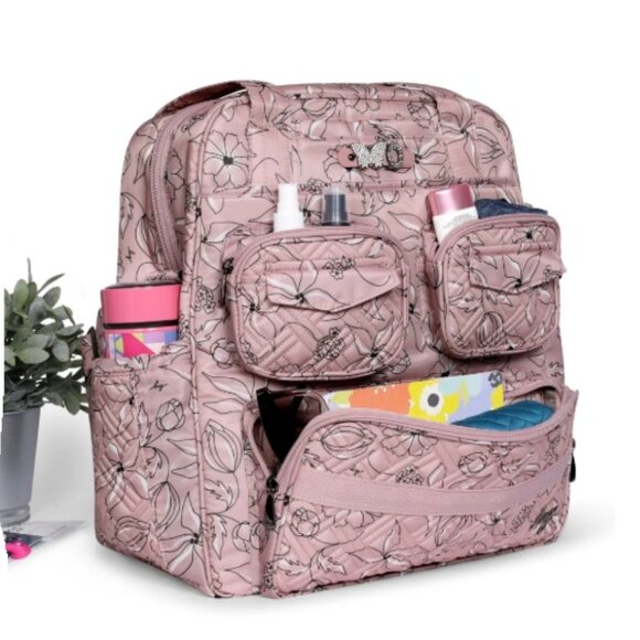 Lug Puddle Jumper LE Convertible Tote Bag Sketch Floral Blush - Picture 4 of 13